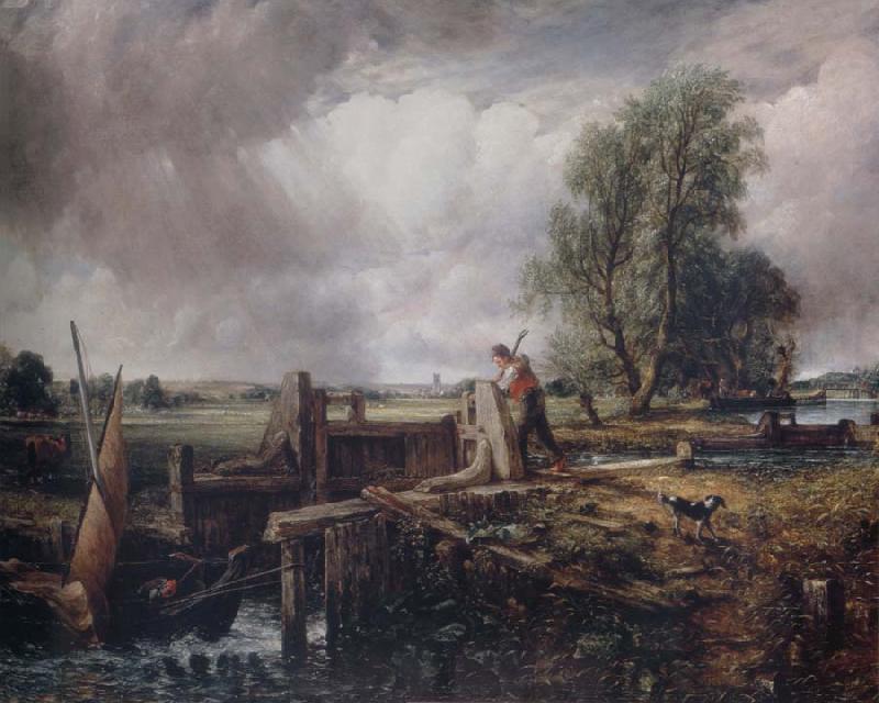 John Constable A boat passing a lock